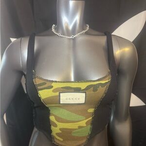 Camouflage Corset Cropped Cami